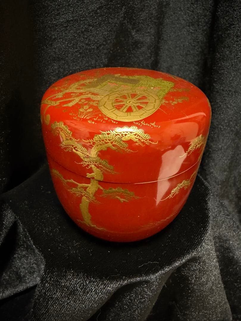 岡田紫峰作棗無垢 茶入れ 茶道具 直径6.5cm×高6.5cm