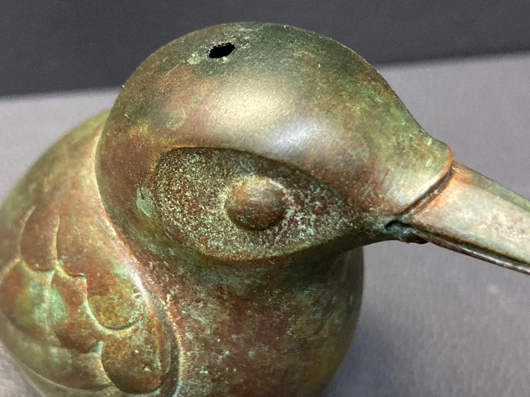 銅器　現代工芸　表勝一作　鳥　かわせみ