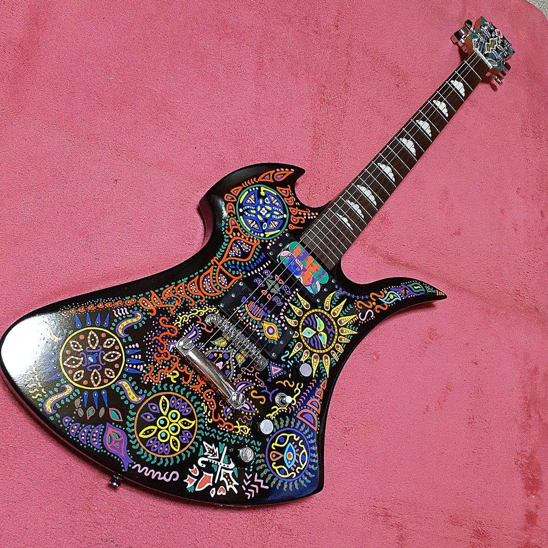 【良・美品】サイケペイント・hideモデル。モッキンバードエレキギター。