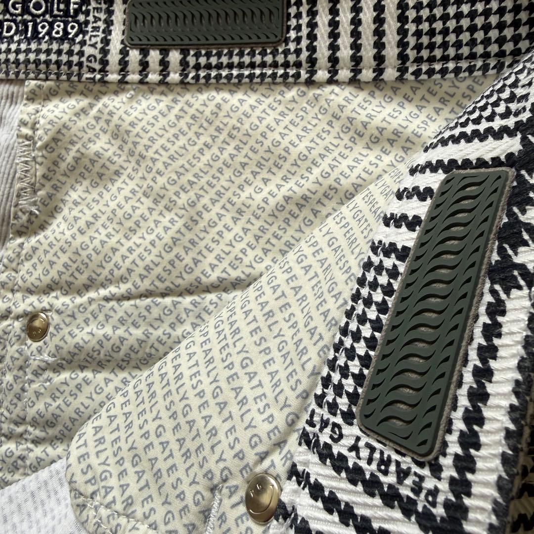 現行モデル　パーリーゲイツ　パンツ　L〜XL相当 チェック　黒　白　コットン素材