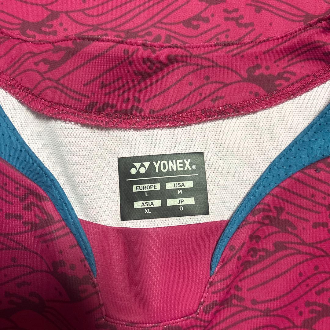 YONEX 半袖ウェアOサイズ ピンク/ブルー