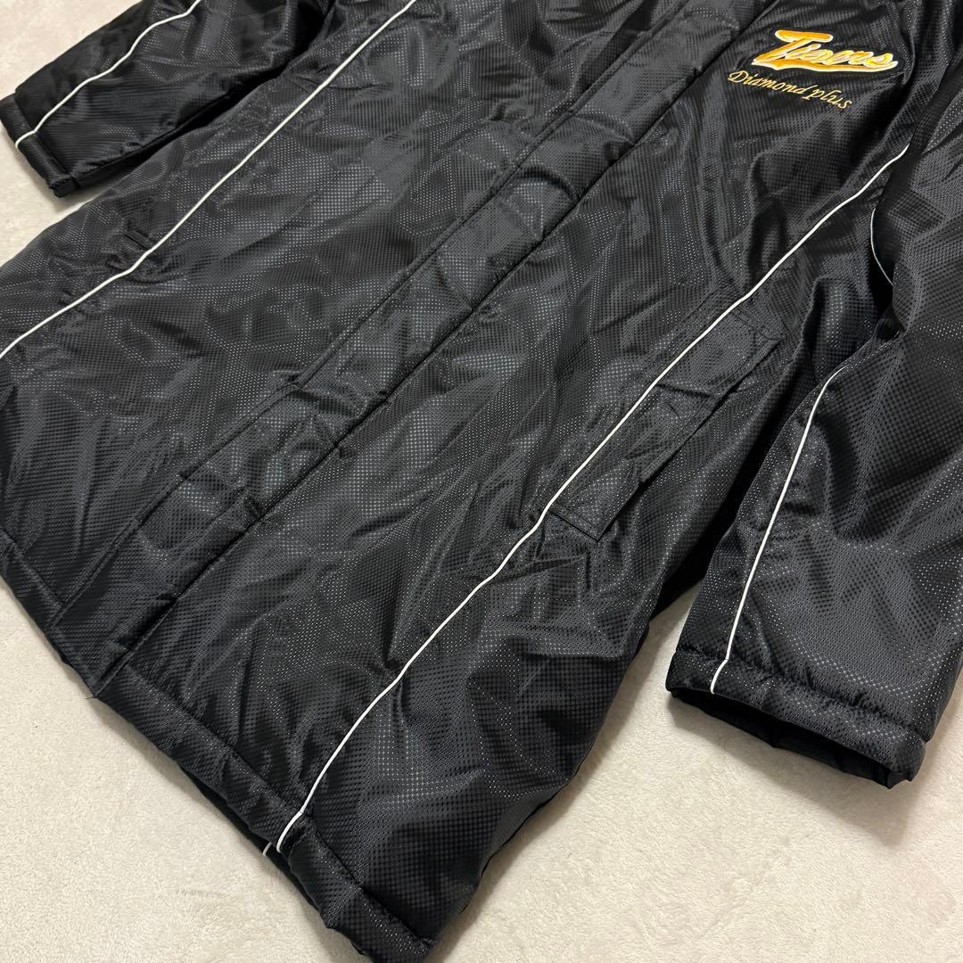 美品　ミズノ　ベンチコート　阪神ダイガースロゴ刺繍　黒　L