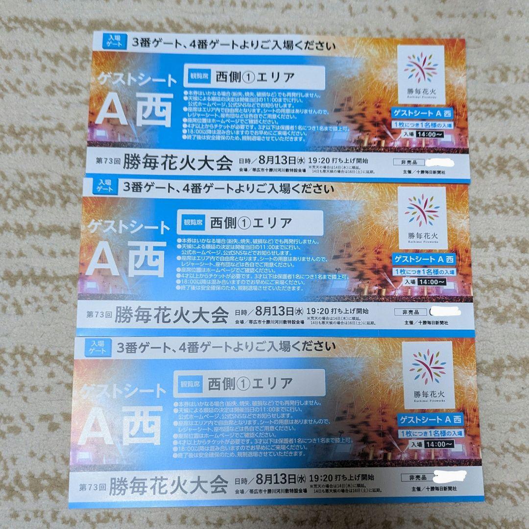 勝毎花火大会チケット