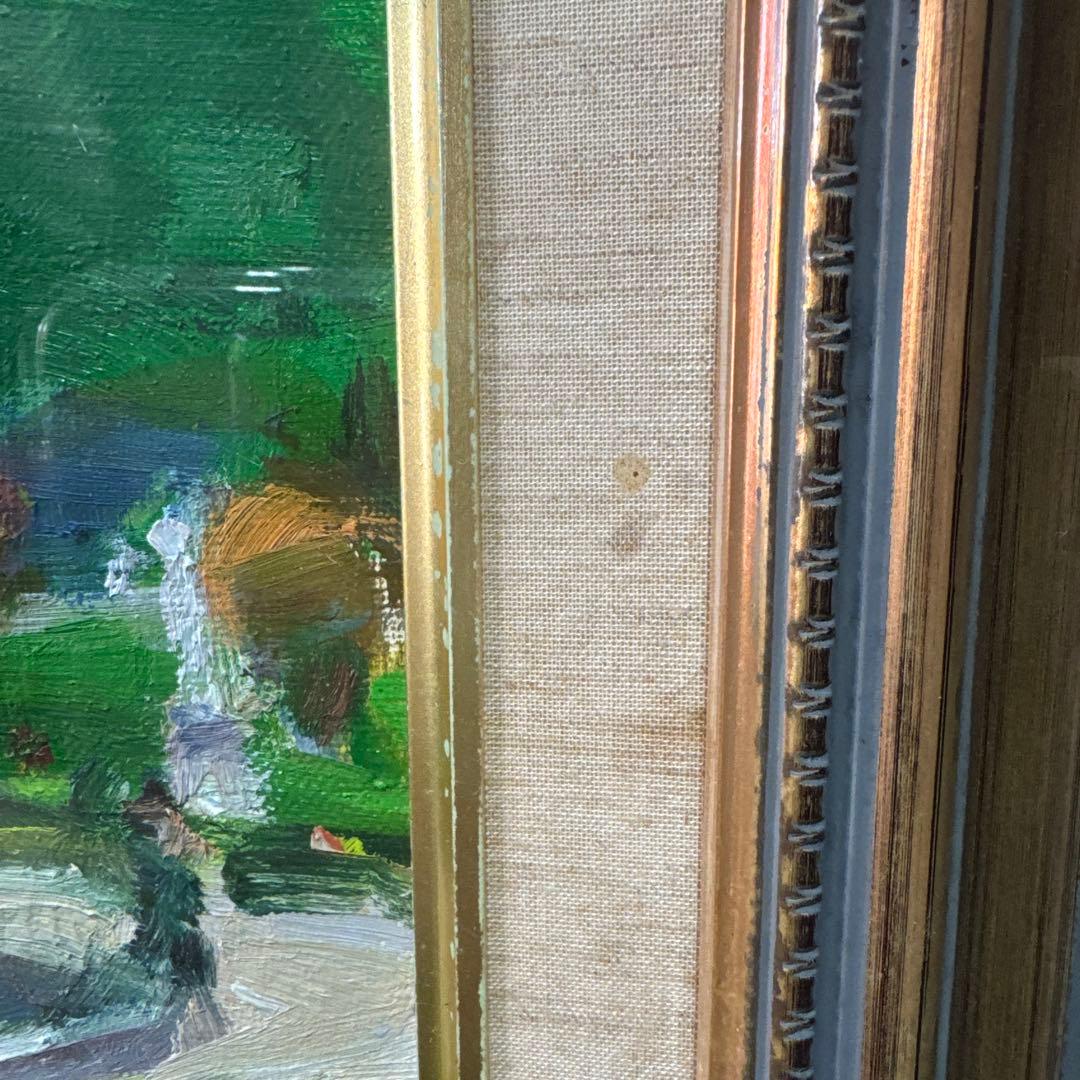 ⚫️E. KANTAL 公園の風景 油彩画 リュクサンブール公園