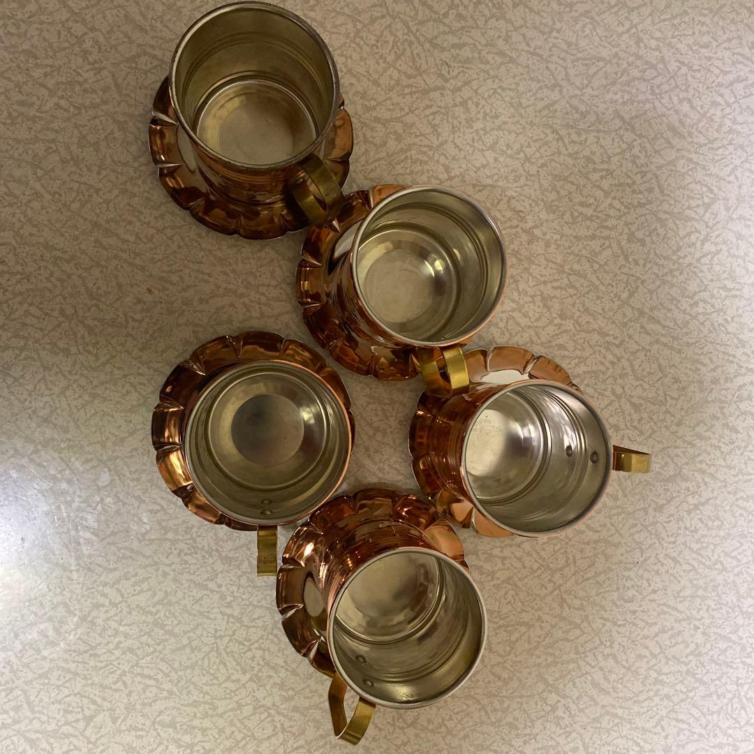 純銅コーヒーカップ＆ソーサーセット