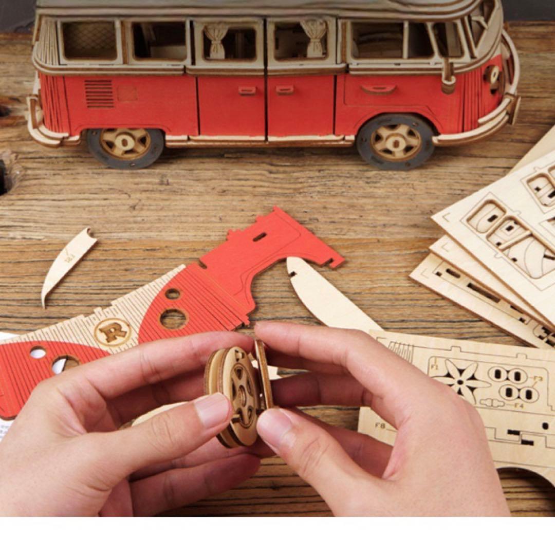 3D木製ワゴン組み立てキット　3D木製パズル