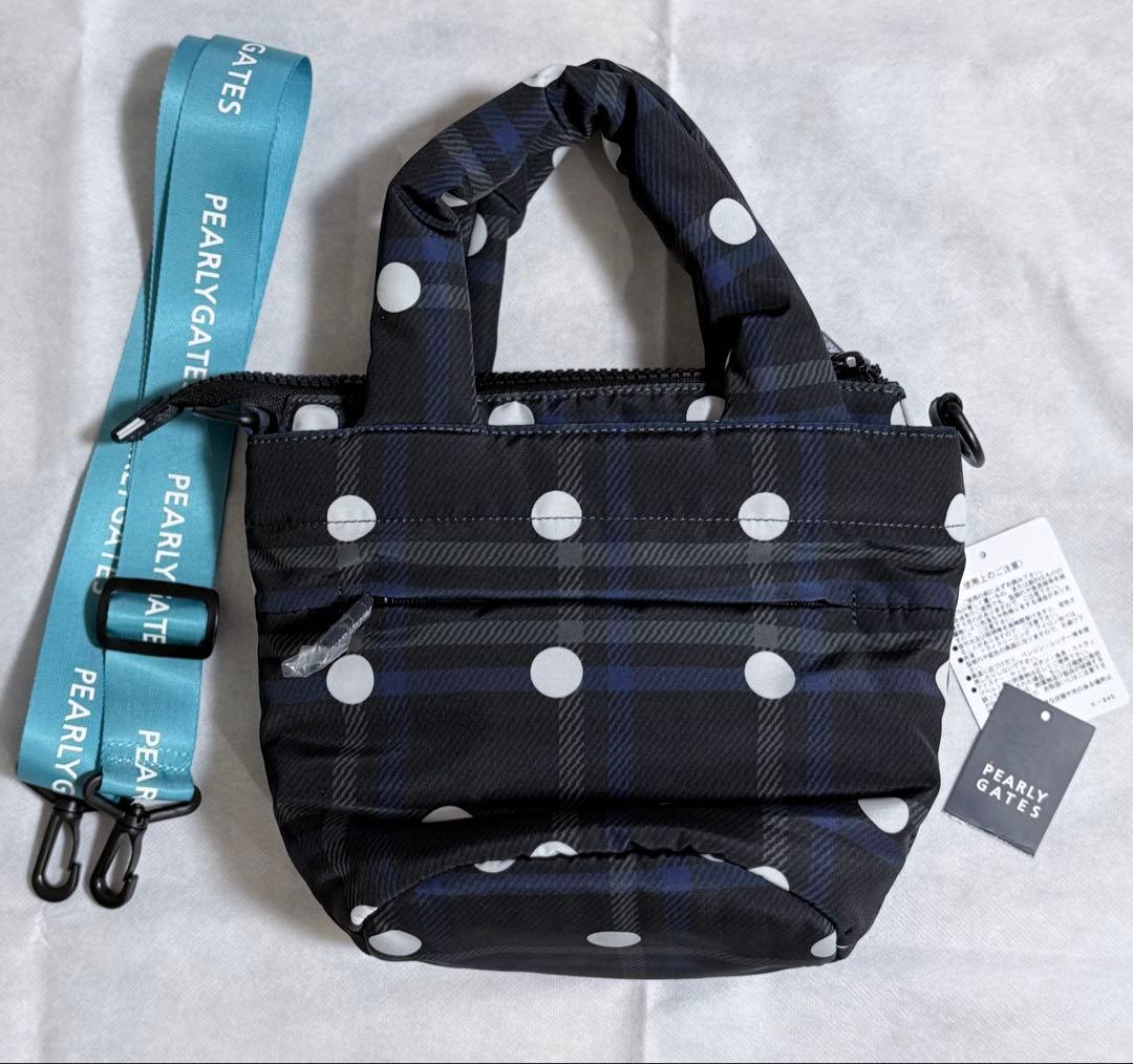 ☆新品未使用☆PEARLY GATES チェック×ドット柄 中綿カートバッグ