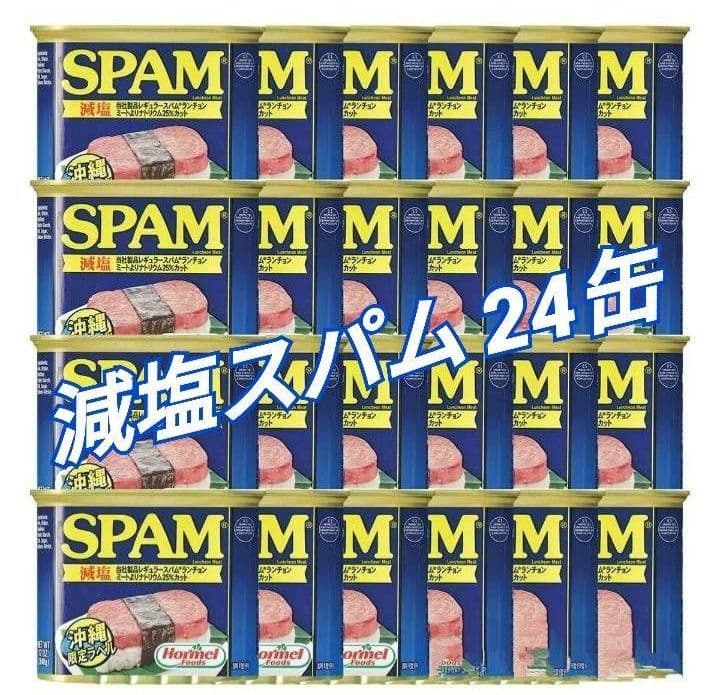 賞味期限長め スパム SPAM 減塩 ポーク 24缶セット
