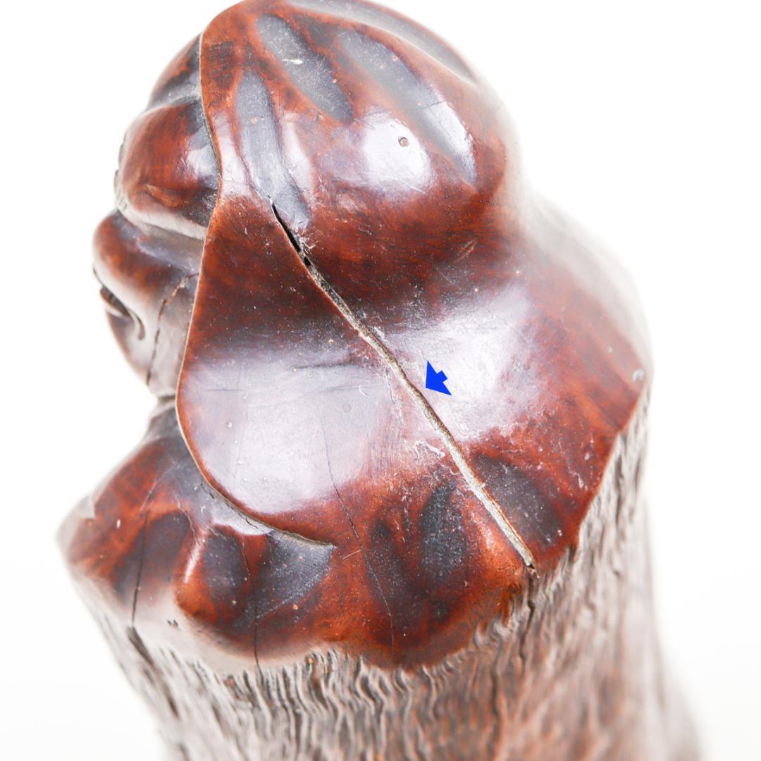 一刀彫 木彫 達磨大師 23cm 置物