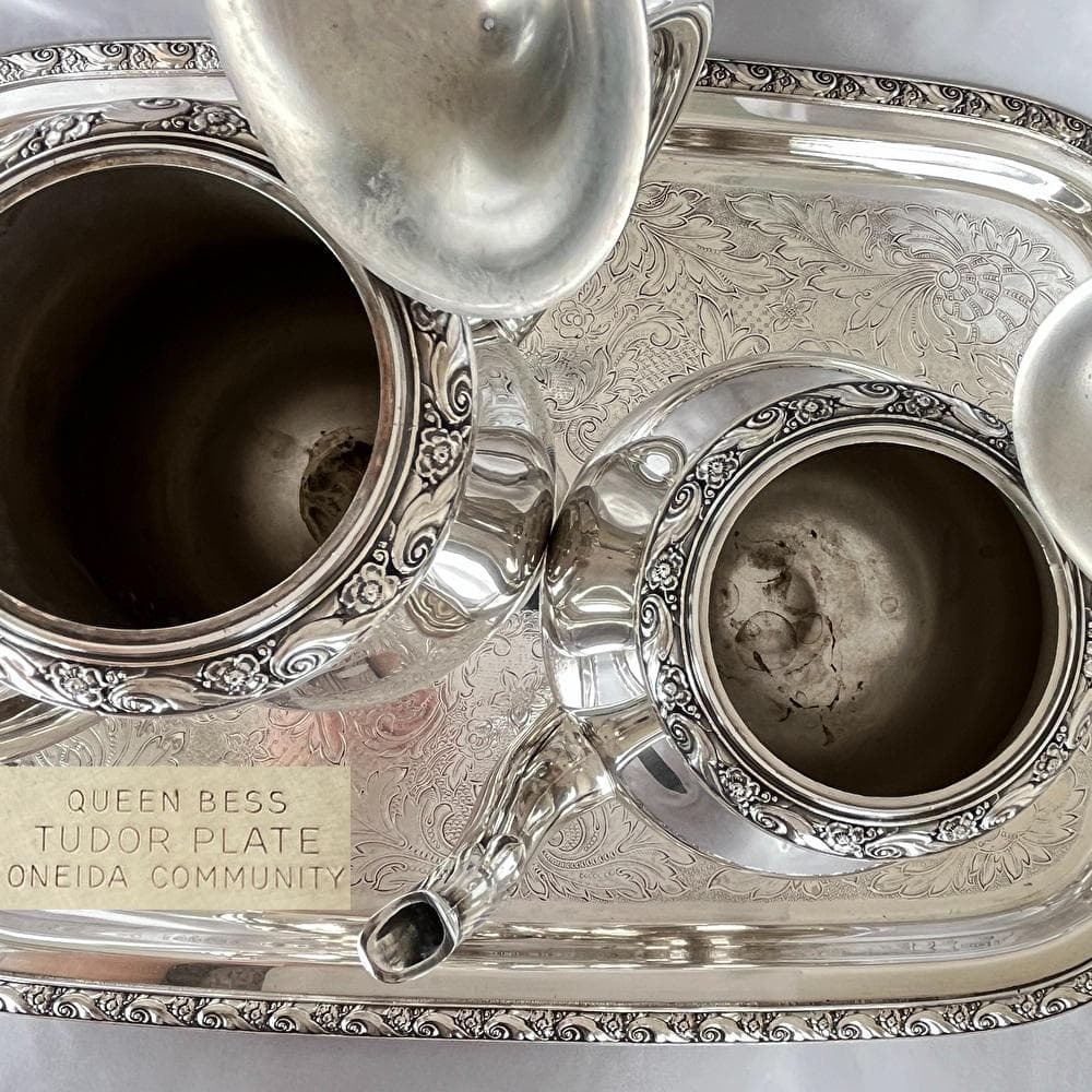 【Queen Bess 】ティーサービス 5点 ティー/コーヒーポット トレー