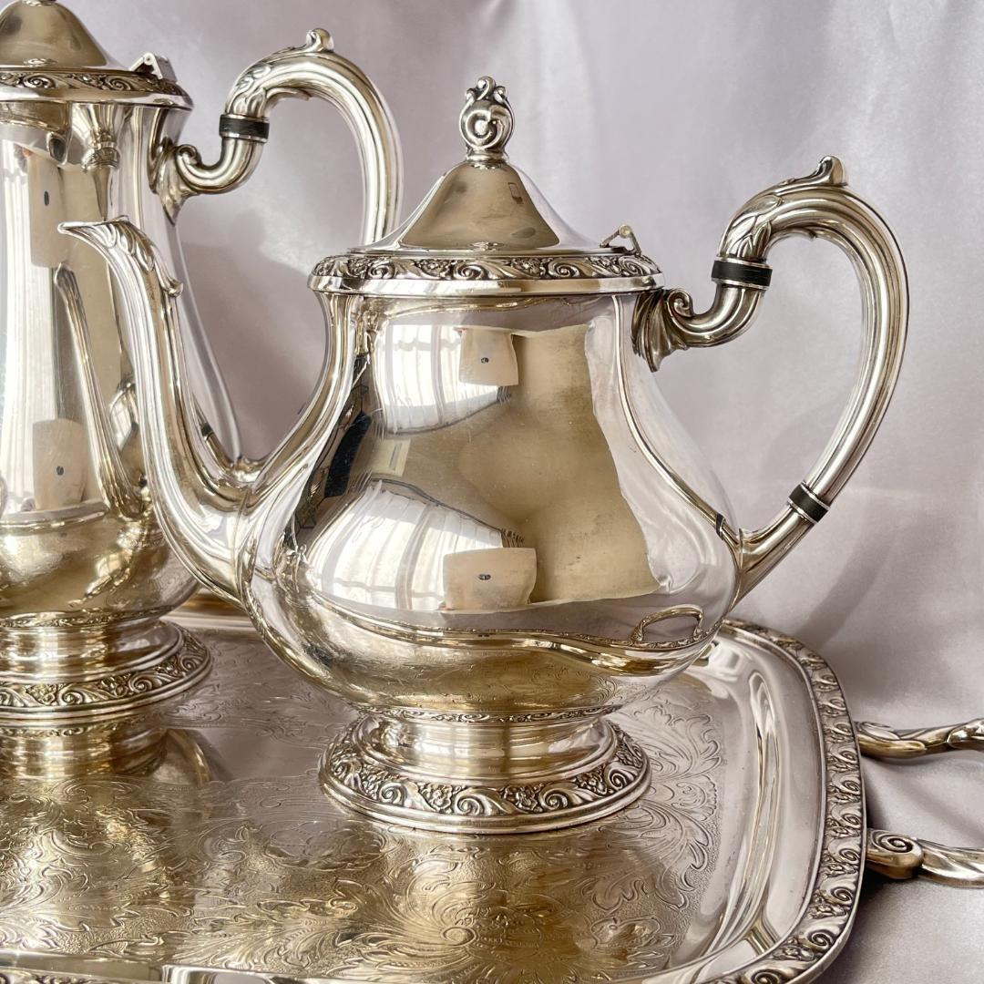 【Queen Bess 】ティーサービス 5点 ティー/コーヒーポット トレー