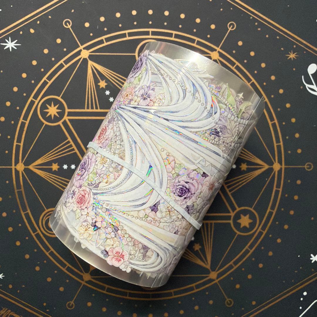 【8960】海外　マステ　中古巻　貝殻光マスキングテープ　装飾系