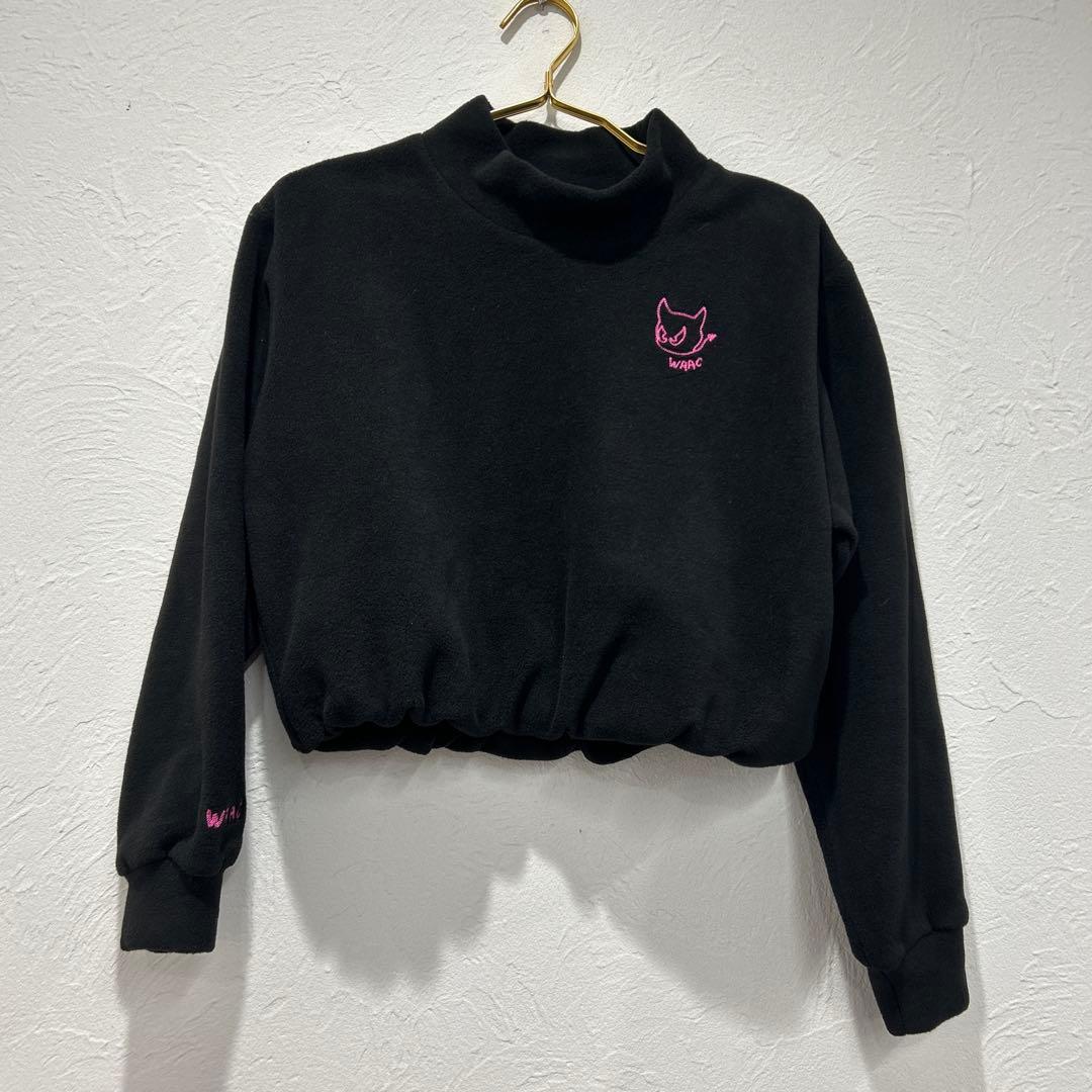 WAACゴルフブラック クロップドセーター