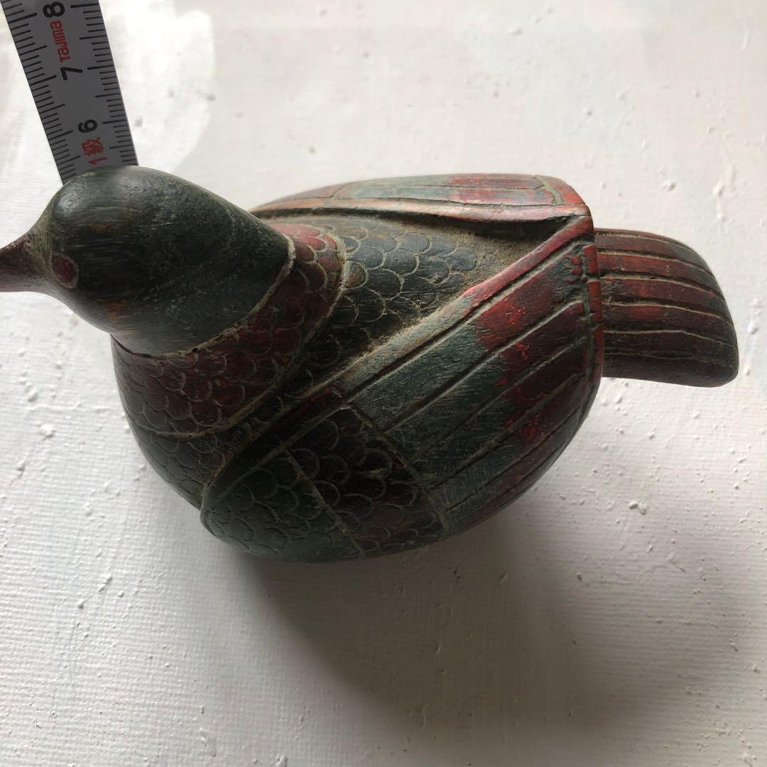 鳥の置物　木製