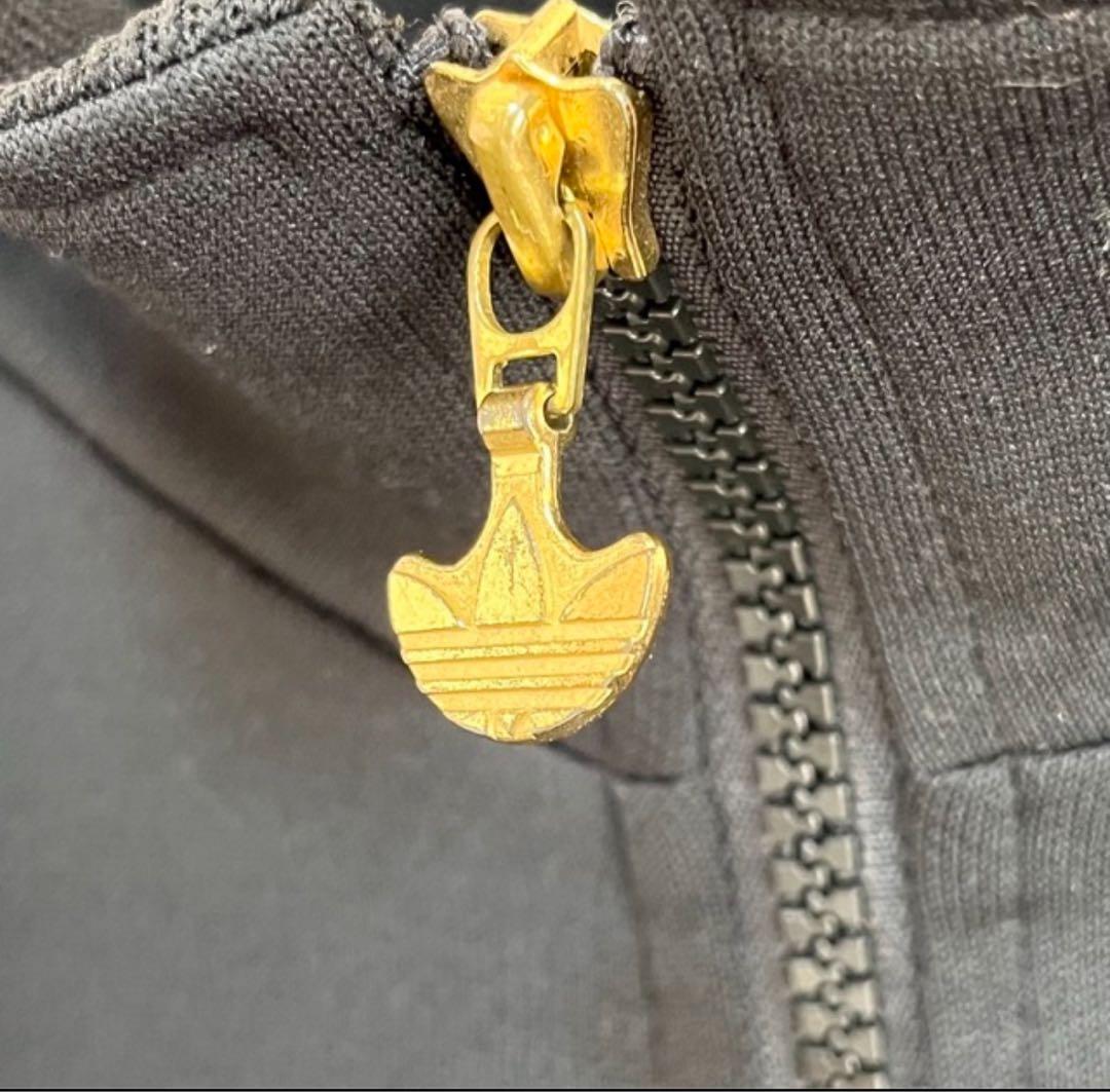 adidas アディダス トラックジャージ ブラック 胸元&両袖ロゴ 90s