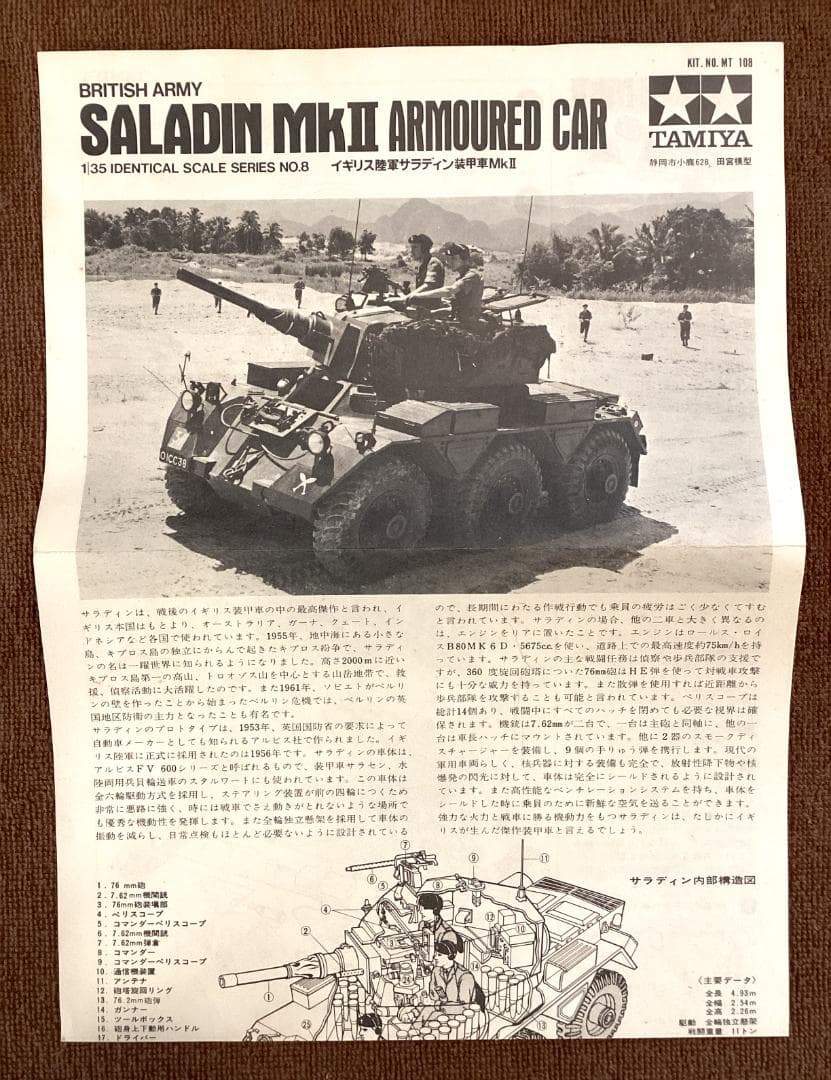タミヤ 1/35 イギリス サラディン装甲車MkⅡ・ 25ポンド砲 小鹿