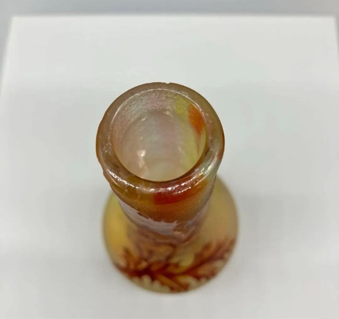 ドーム・ナンシー　アザミ文花瓶　アール・ヌーヴォー　Daum nancy