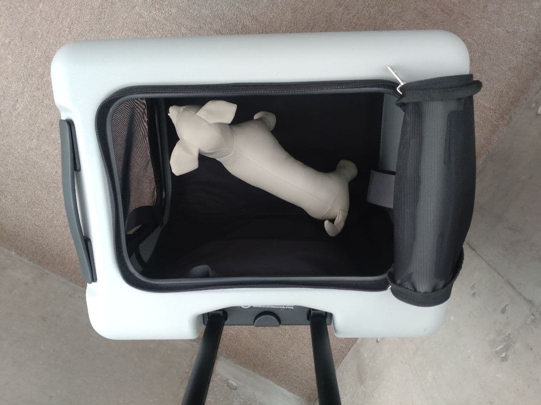 美品ペチコペットキャリー【Lサイズ】　PETICO サンドグレー×ホワイト