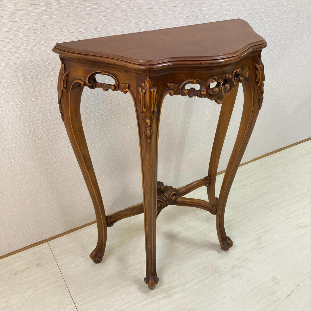 アンティーク　コンソールテーブル　猫脚　彫刻