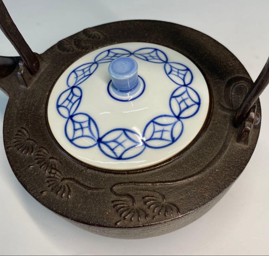 【茶道具】高橋敬典造　松地紋銚子（共箱）