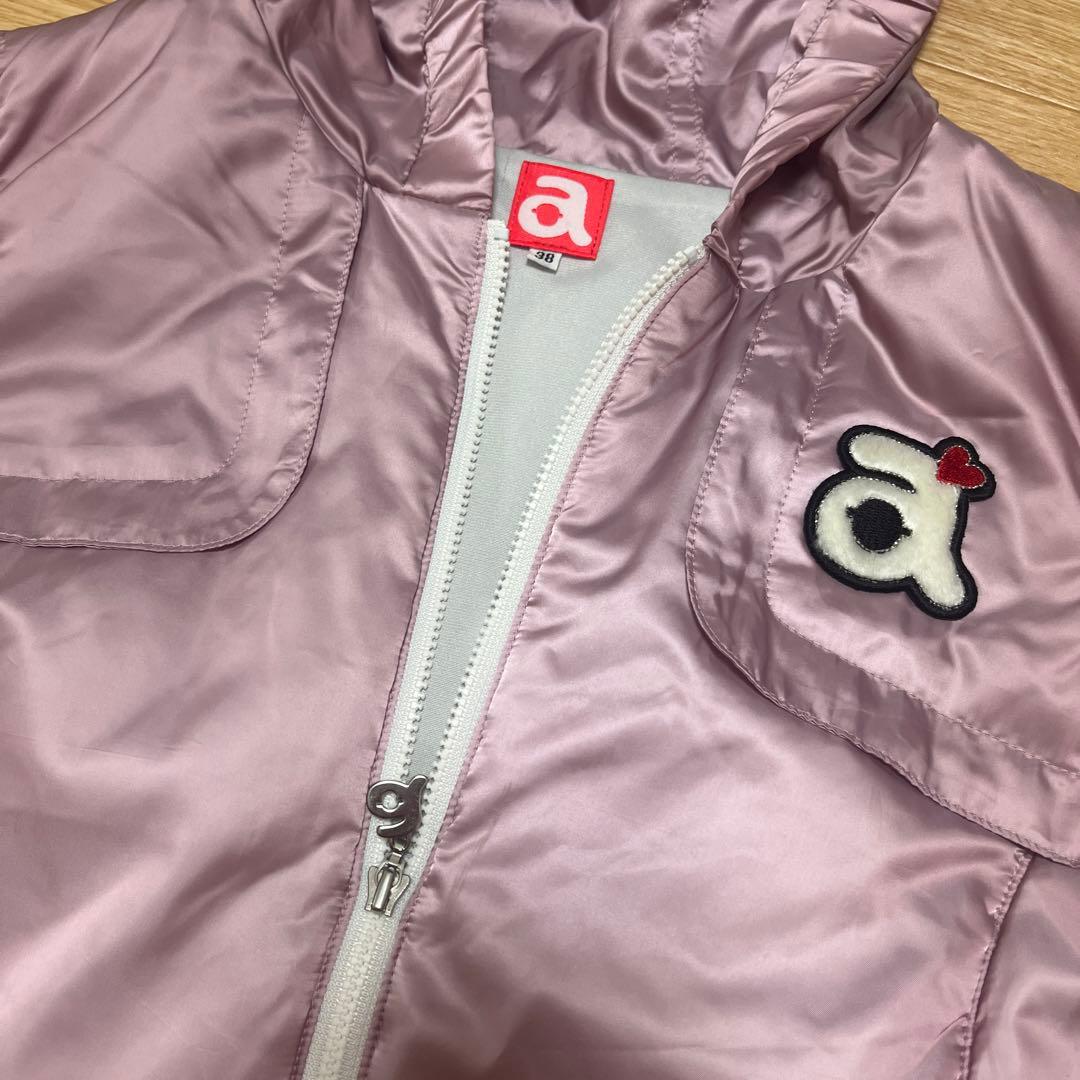 a フード付きノースリーブワンピース ピンク