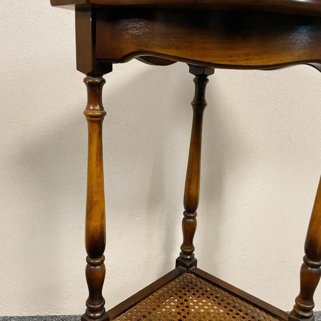 カリモク コロニアル コーナーラック アンティーク ビンテージ ラック ろくろ脚