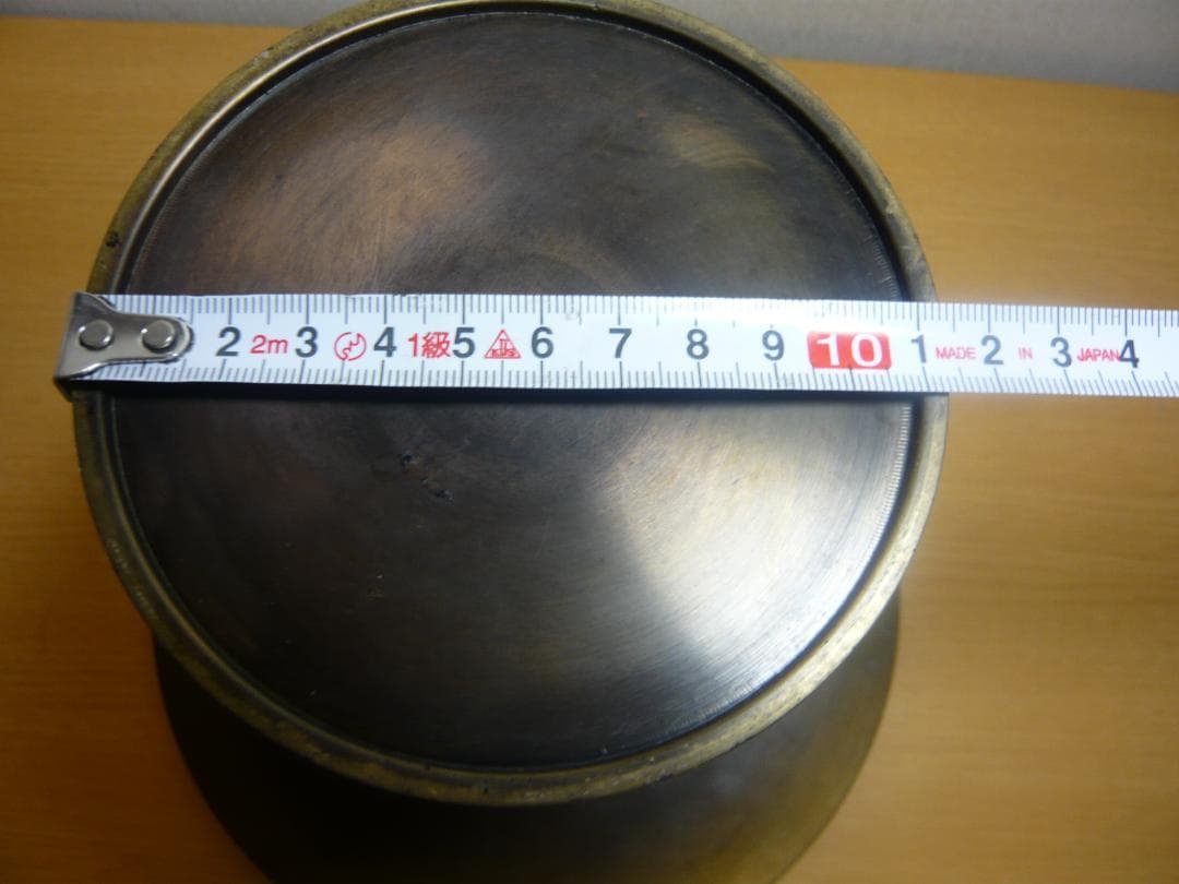 一文字池坊 銅鋳造 薄端 銅製花器 フラワーベース 華道 生け花 KK02