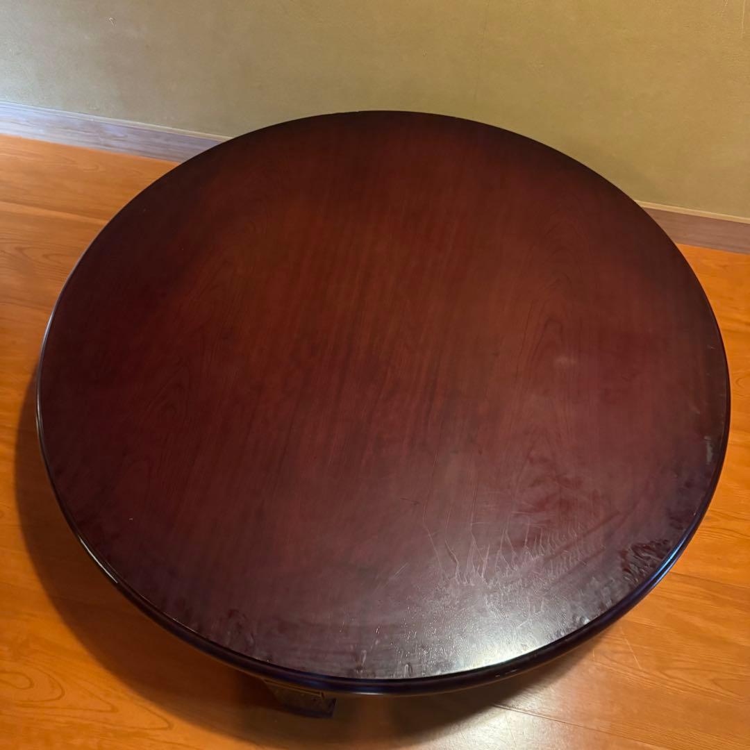 【アンティーク】丸テーブル 折り畳み座卓 センターテーブル ちゃぶ台 円卓