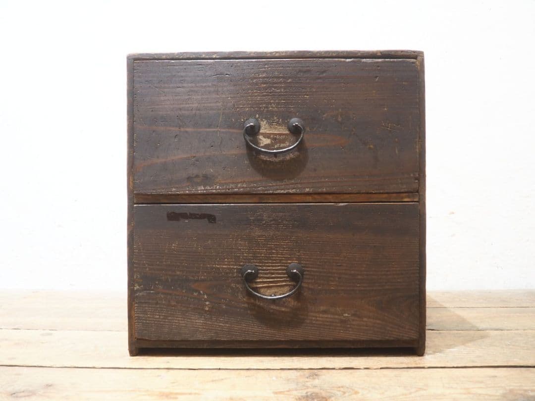 1256 杉の引き出し　収納棚　陳列台　ラック　小箪笥　レトロ　アンティーク