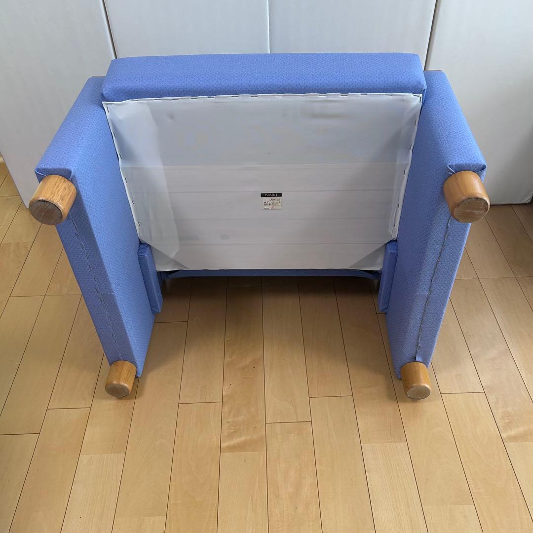 NAIKI ナイキ　ロビーチェア　ソファベッド　ライトブルー　リクライニング②