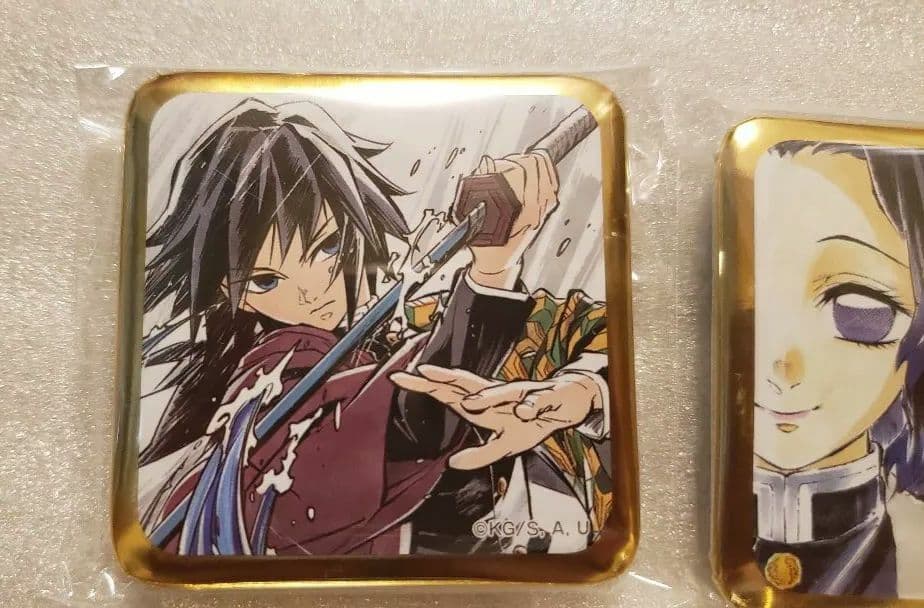 鬼滅の刃　ダイニング　缶バッジ　義勇　しのぶ　実弥