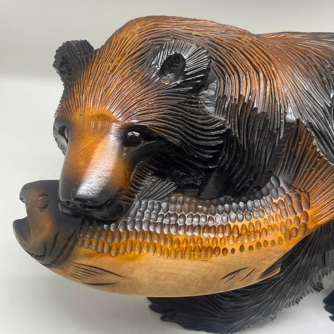 良品　北海道　木彫り　熊　銘あり　政広作　レア！
