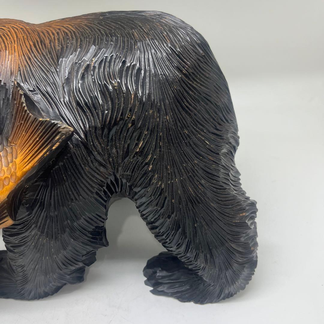良品　北海道　木彫り　熊　銘あり　政広作　レア！