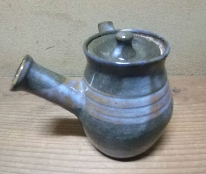 酒津焼　５０年ほど前　急須　おしゃれな色合い 　かっこいい急須！