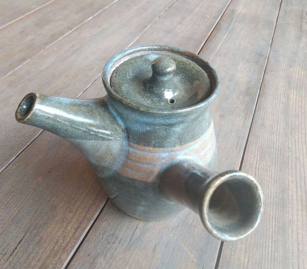 酒津焼　５０年ほど前　急須　おしゃれな色合い 　かっこいい急須！