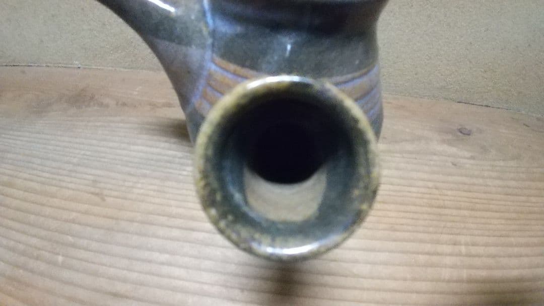 酒津焼　５０年ほど前　急須　おしゃれな色合い 　かっこいい急須！