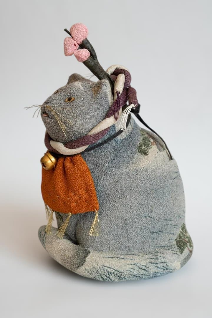 猫　木目込み人形　桃/松　小崎千里(千里)さん作