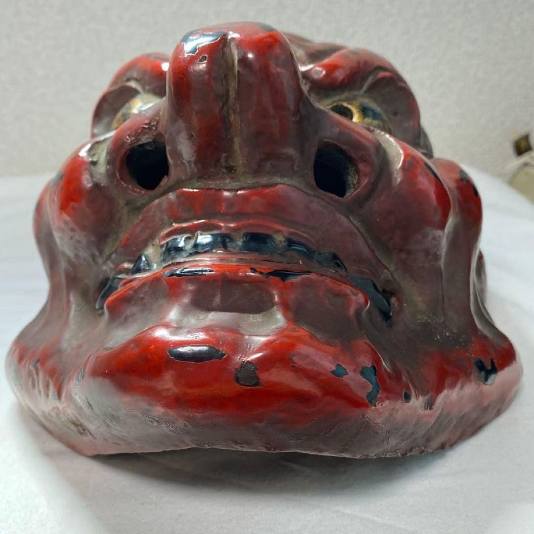 模国宝 崑崙面 能面 神楽面 工芸品　アンティーク品 壁掛け可