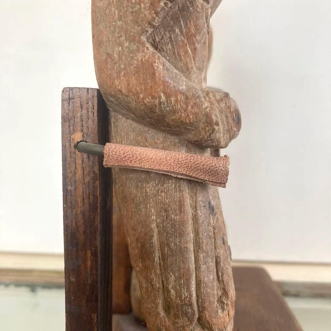 インド民族木彫像ペア｜ギャラリー猫購入品｜宗教民芸・アートオブジェ（H27cm）