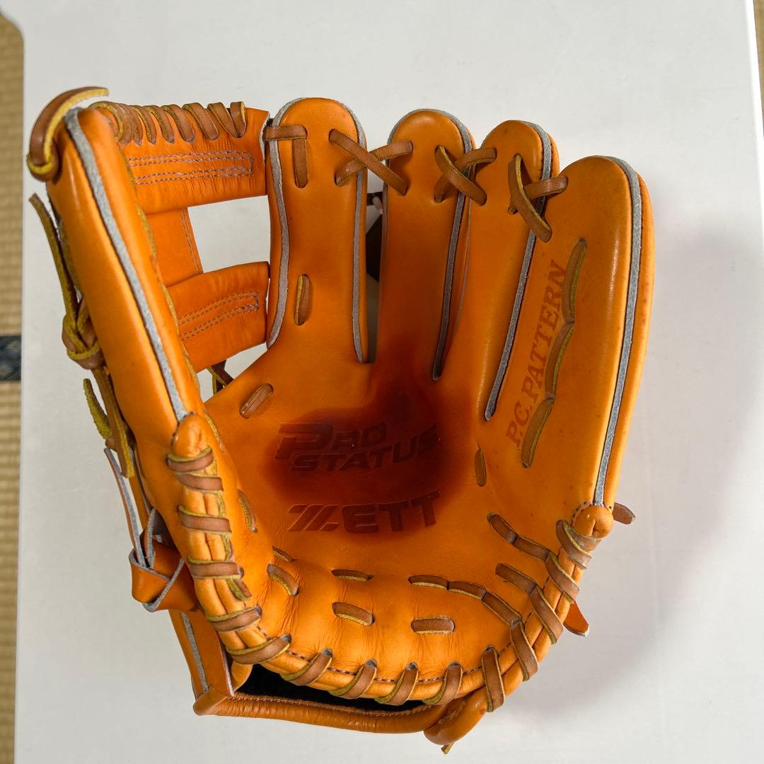 ZETT Ett Pro Status 硬式グローブ オレンジ