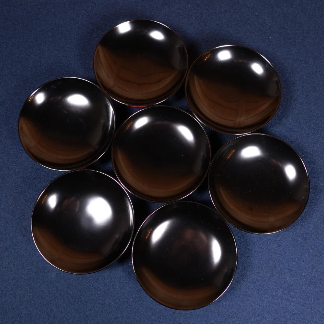 輪島塗 沈金 蒔絵 菊花尽図 吸物椀 7客 共箱