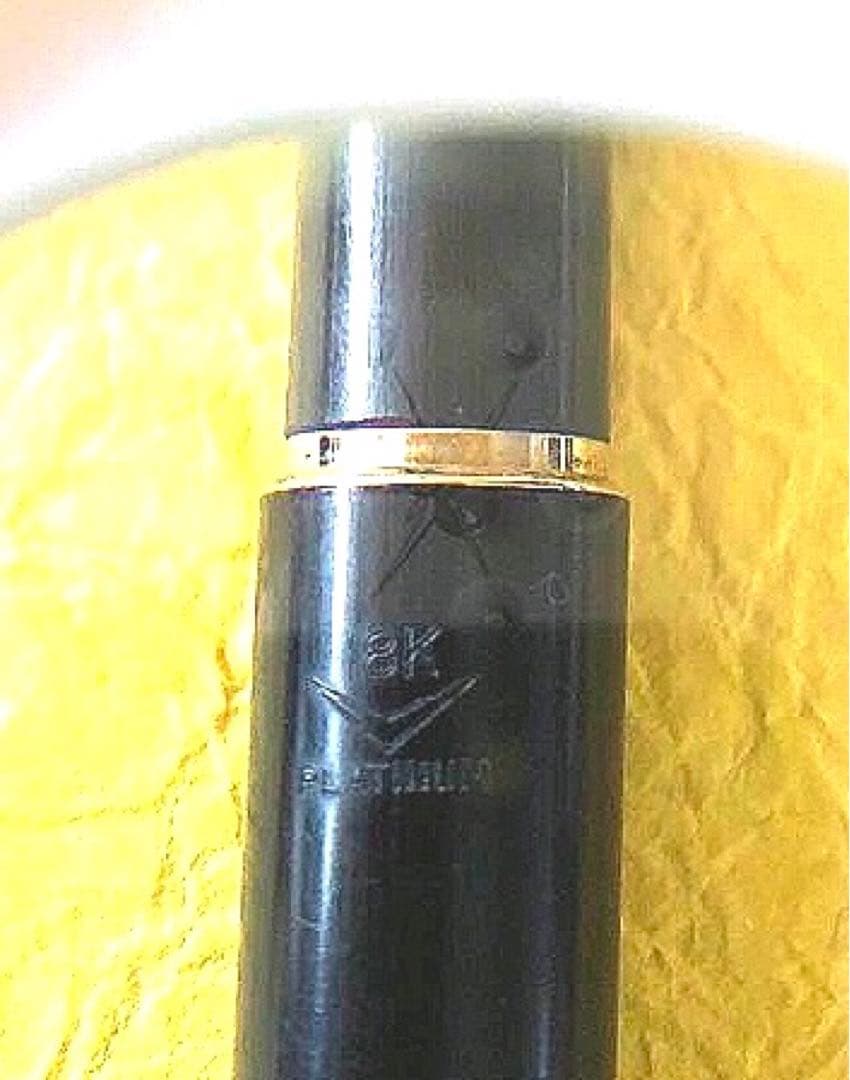 プラチナ万年筆18金　70'sヴィンテージ 伝統工芸　肥後象がん　銀杏柄