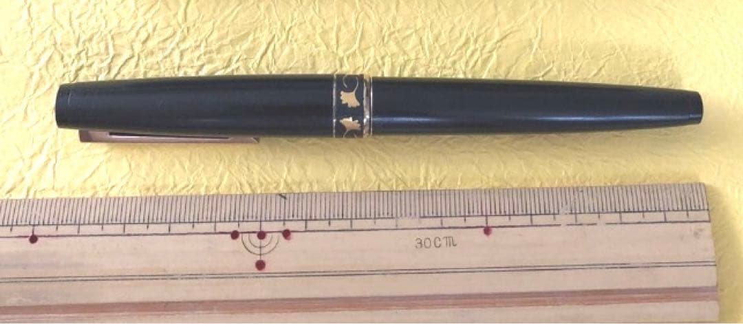 プラチナ万年筆18金　70'sヴィンテージ 伝統工芸　肥後象がん　銀杏柄