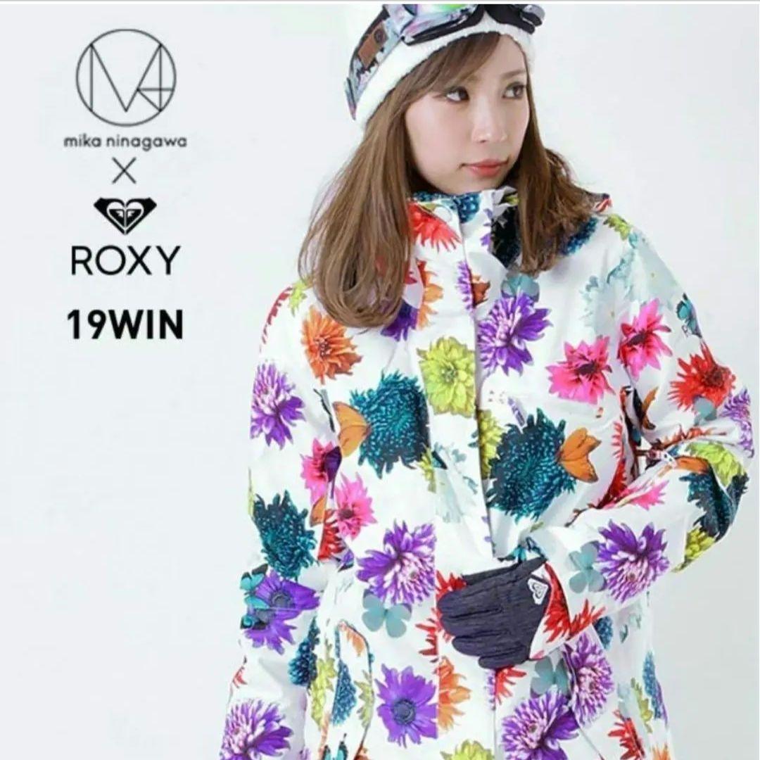 ロキシー　スノボ　ウェア　蜷川実花　ROXY ジャケット　花柄　白　スノーウェア