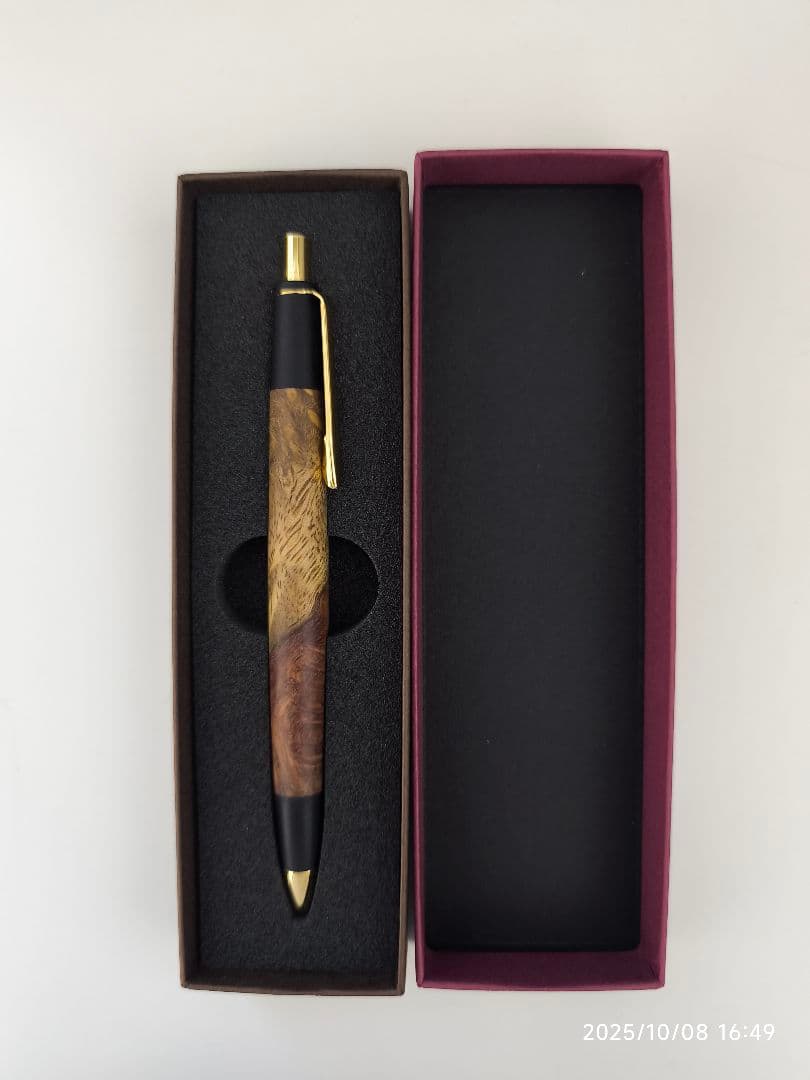 ボナンペン 本花梨瘤 真鍮金具 シャープペンシル 0.5mm ぷにぷにさん専用