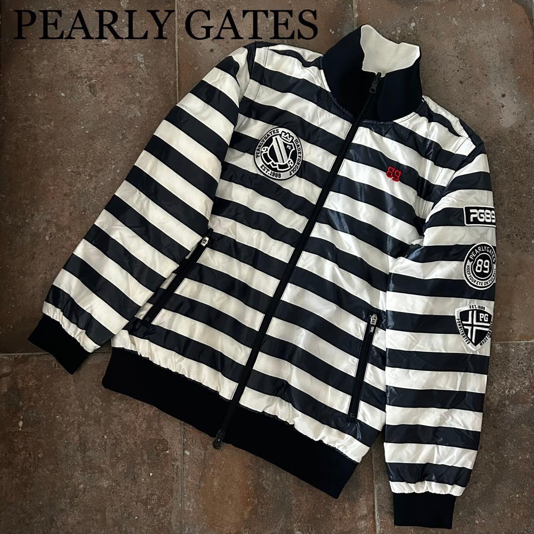 PEARLY GATES パーリーゲイツ　リバーシブル　ボーダー　中綿　ダウン
