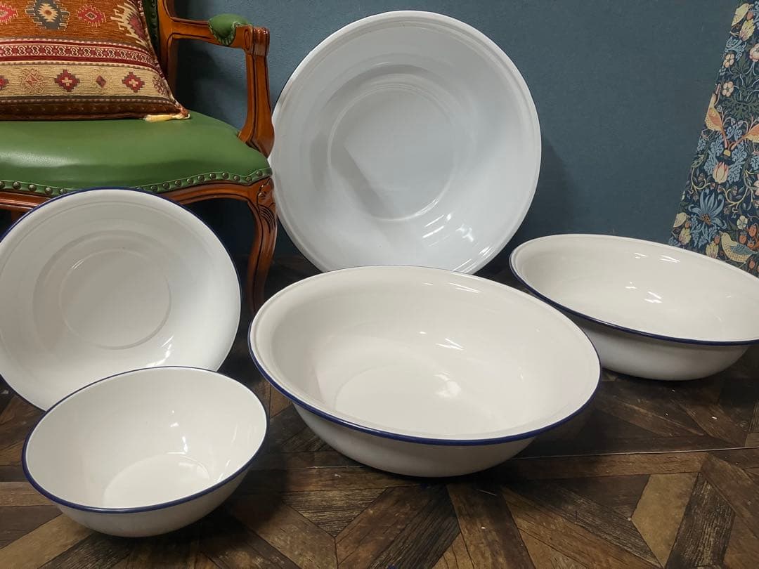 超希少 超特大 ホーロー タライ ベビーバス セット インテリア アンティーク