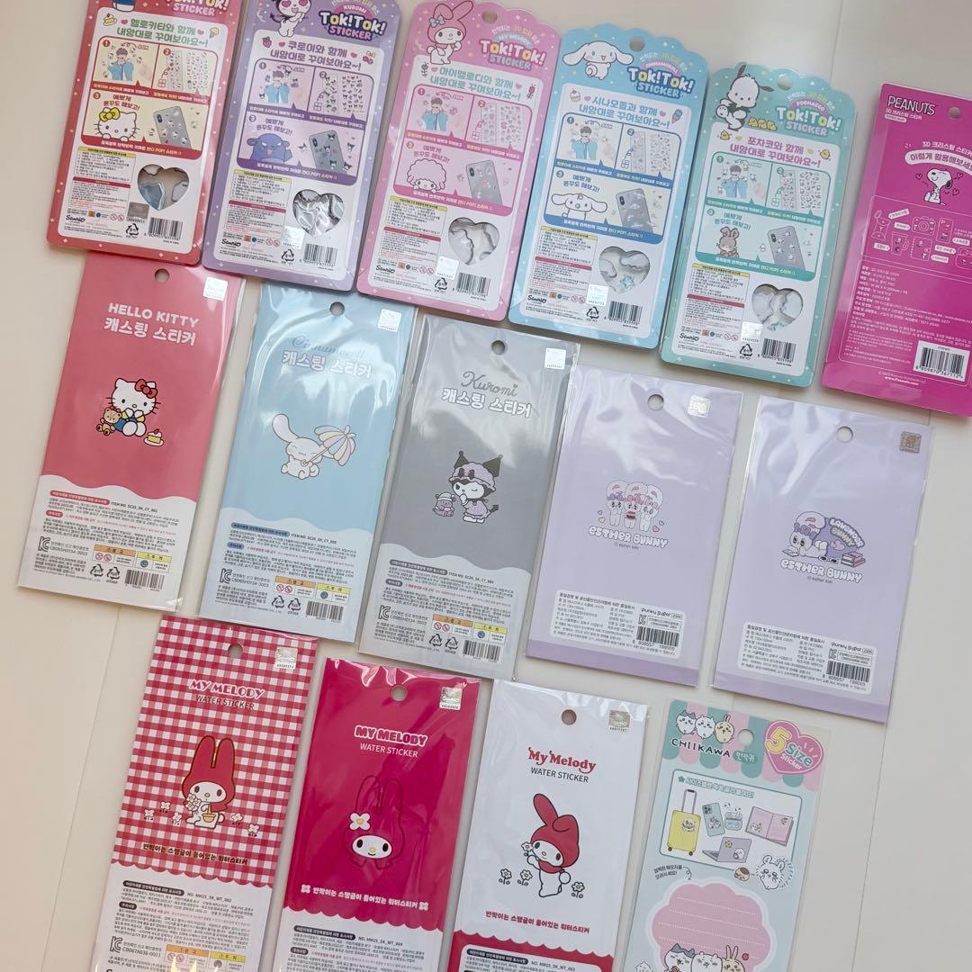 シール15点セット (サンリオ/ スヌーピー/エスターバニー/ちいかわ）