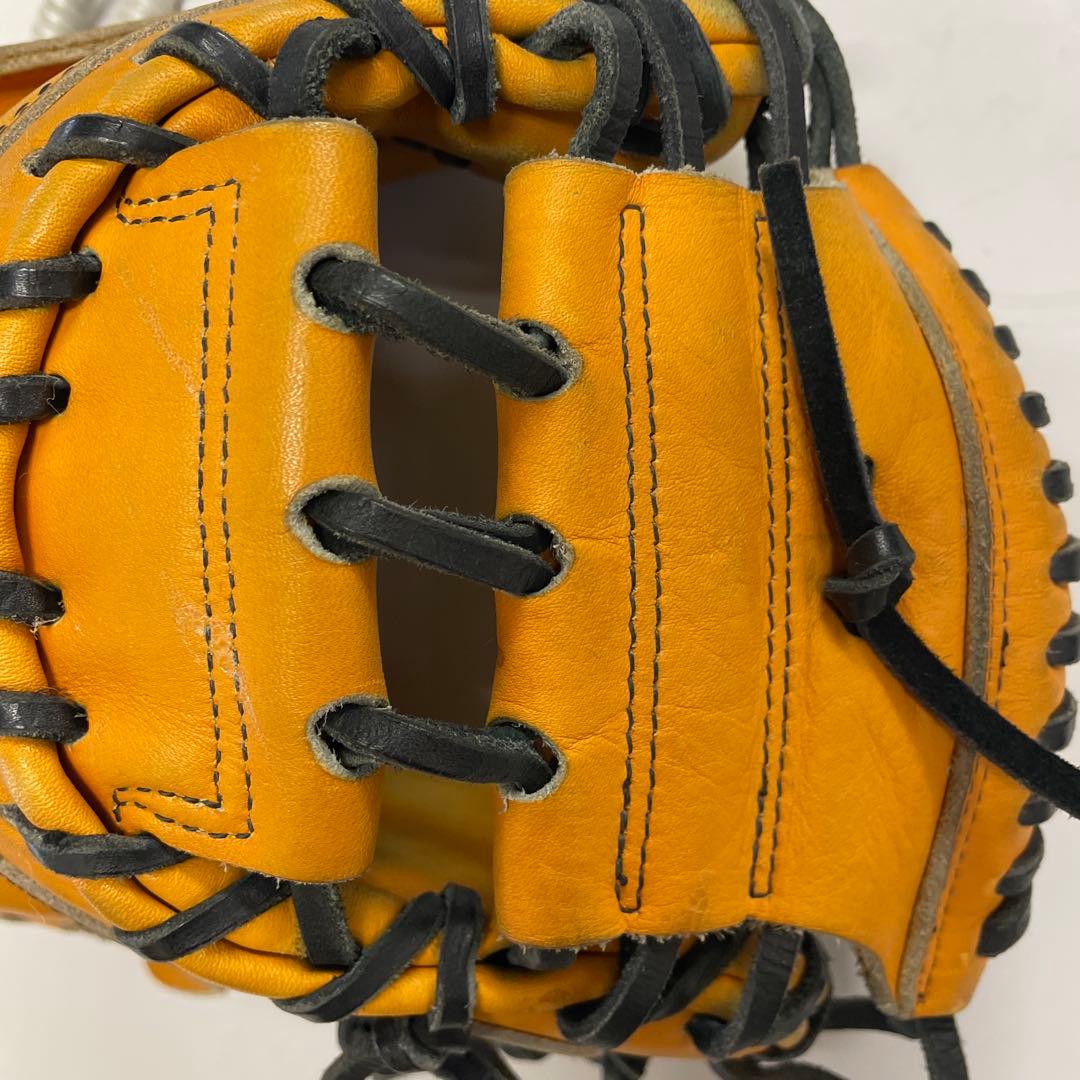 最終値下げ　軟式野球Mizuno Proキャッチャーミット 黄色 レザー