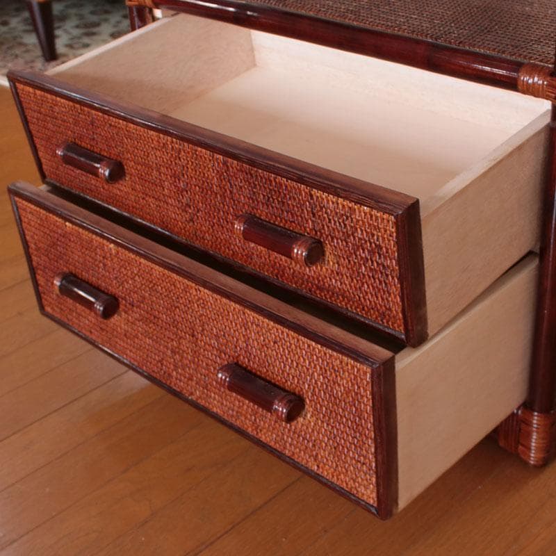 ラタン製ラック オープンラック 籐家具 棚 ブラウン 214-1332